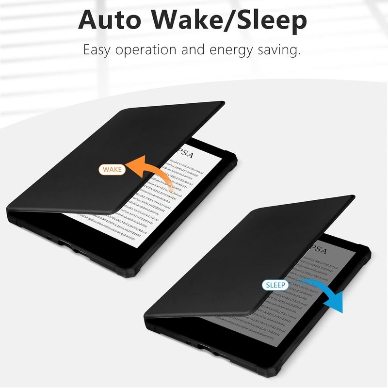 COO Case for 7" All-New Kindle Paperwhite 12th Gen 2024 & Kindle Colorsoft Signature Edition 2024, Slim Lightweight Shell TPU Leather Protective Cover with Auto Sleep/Wake - Black - Image 3
